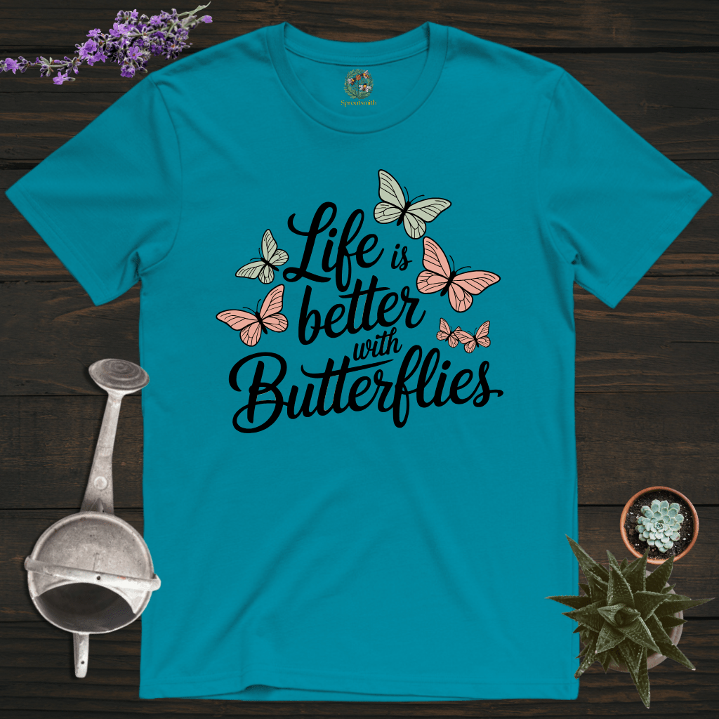 Sproutsmith T-Shirt Tropical Blue / S Better With Butterflies T-Shirt