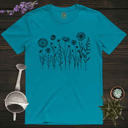 Sproutsmith T-Shirt Tropical Blue / S Monochrome Blooms T-Shirt