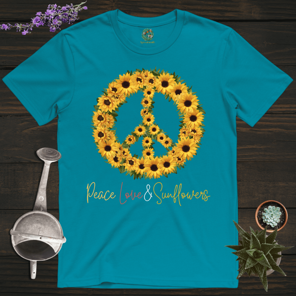 Sproutsmith T-Shirt Tropical Blue / S Peace, Love and Sunflowers T-Shirt