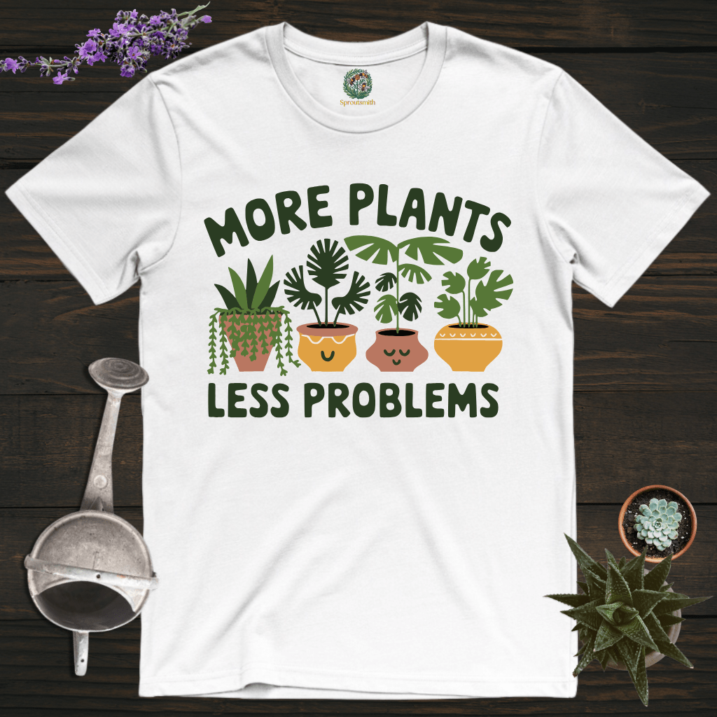Sproutsmith T-Shirt White / S More Plants Less Problems T-Shirt