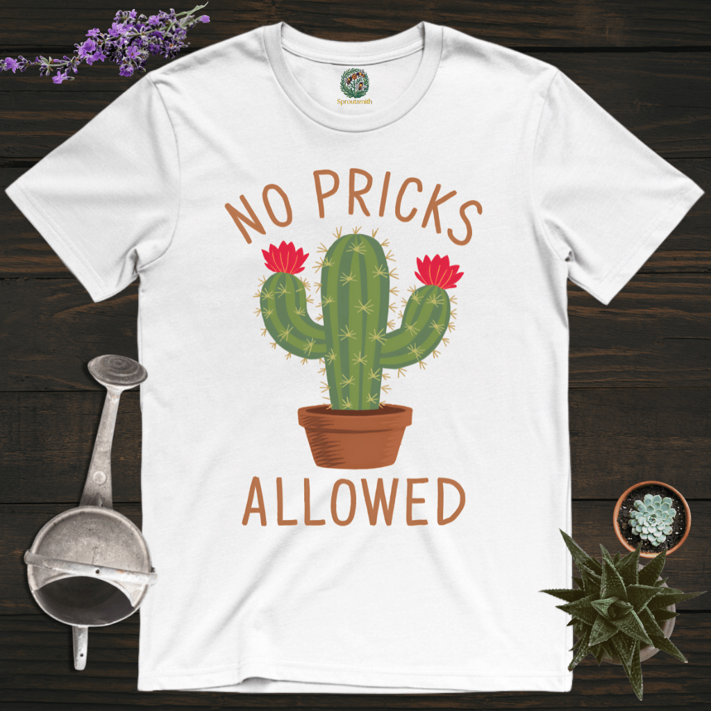 Sproutsmith T-Shirt White / S No Pricks Allowed Cactus T-Shirt