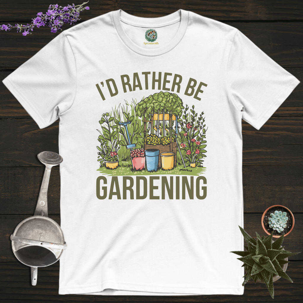 Sproutsmith T-Shirt White / S Rather Be Gardening T-Shirt