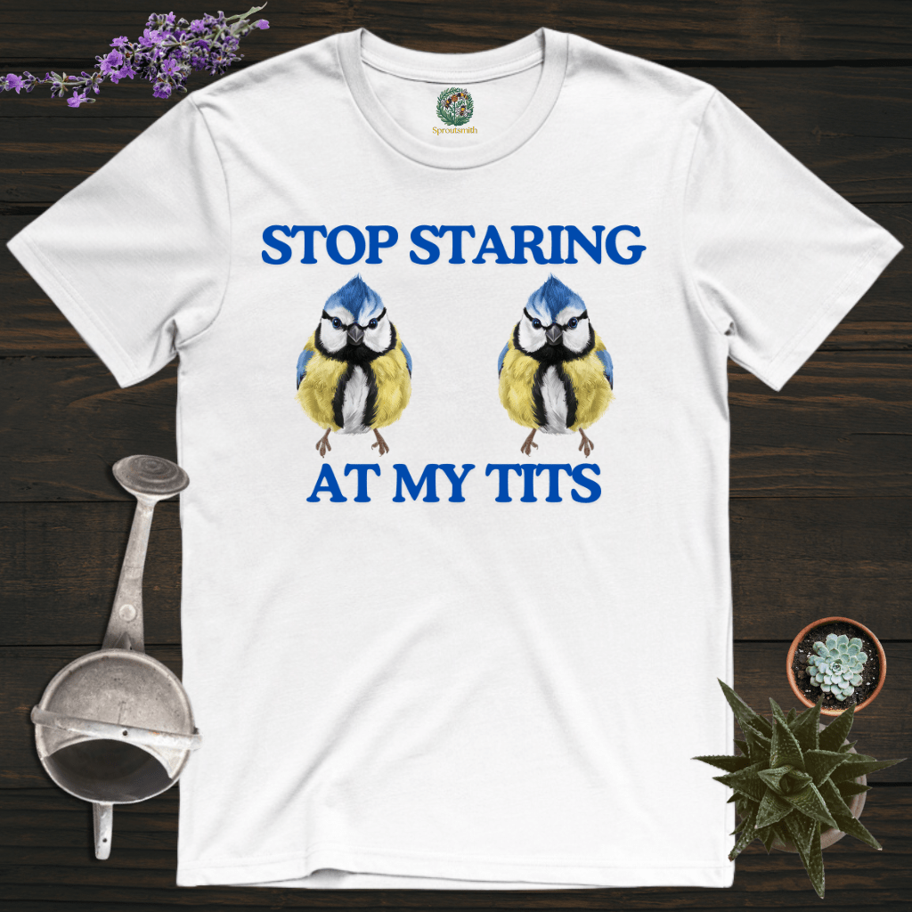Sproutsmith T-Shirt White / S Stop Staring at My Tits T-Shirt